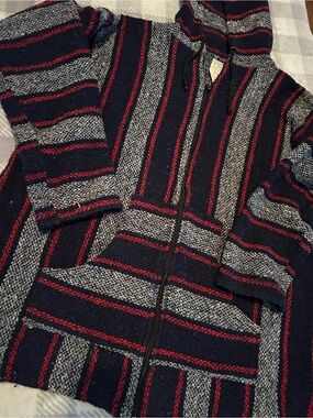 Mr. Baja The Authentic Mexican Hooded Baja size large zipper front excellent con